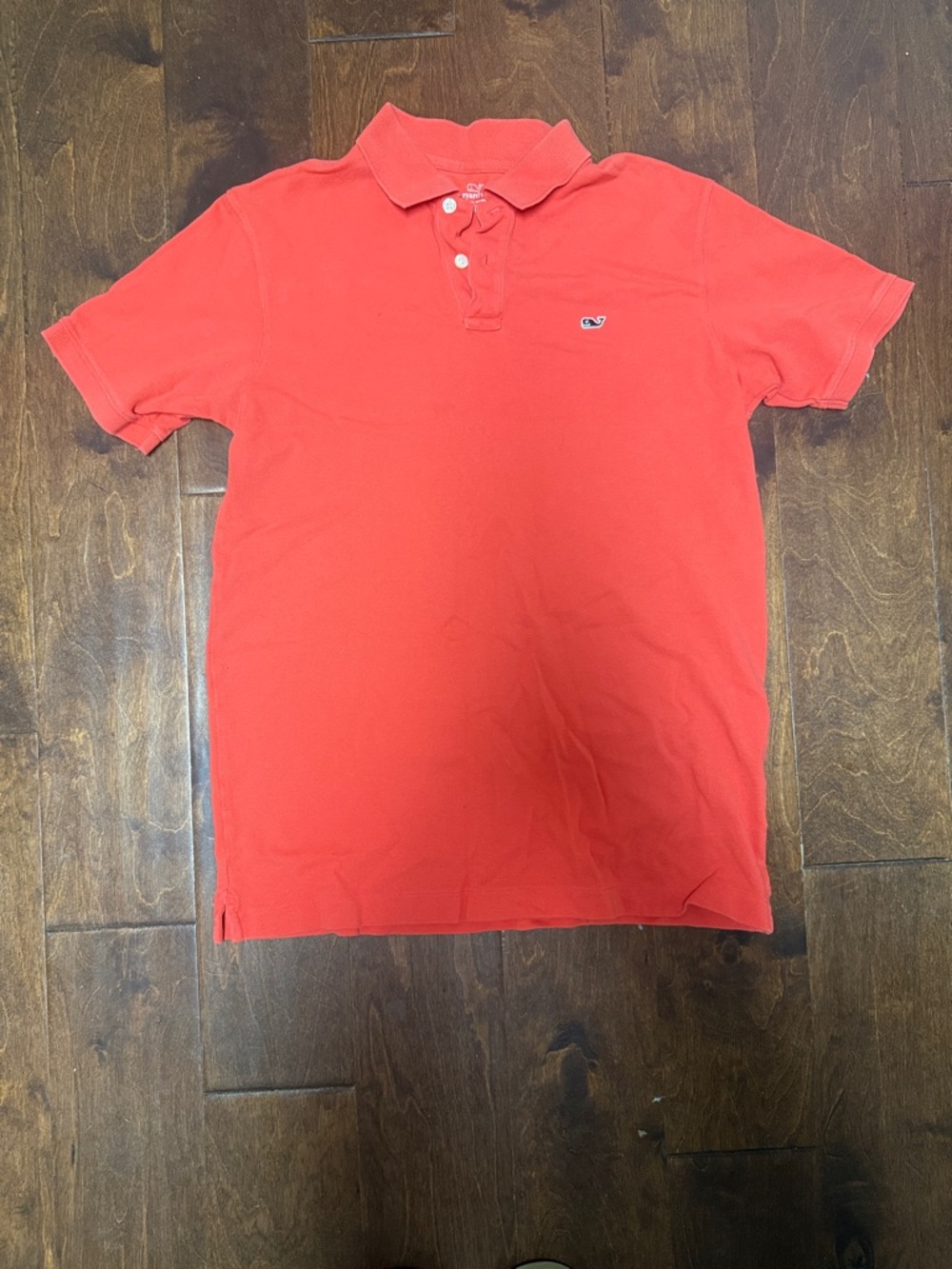 Vineyard Vines Bright Coral Polo with Whale Patch